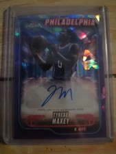 💥 2024-25 Topps Chrome Sapphire Tyrese Maxey Purple Sapphire Auto /10 Sixers 💥