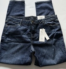Simply Vera Vera Wang Nwt Women Size 16P Blue Mid Rise Skinny Logo Denim Jeans
