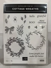 Cottage Wreaths Stampin Up Stamp Set & Country Wreaths Dies Holiday Halloween