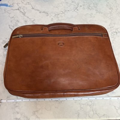 TONY PEROTTI ITALY LEATHER Brown Cognac Briefcase 11  X 15  laptop Folio Handles