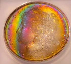 1883 O Morgan Silver Dollar $1 ICG MS63 -  RAINBOW. TONER+ Collectable Coin.