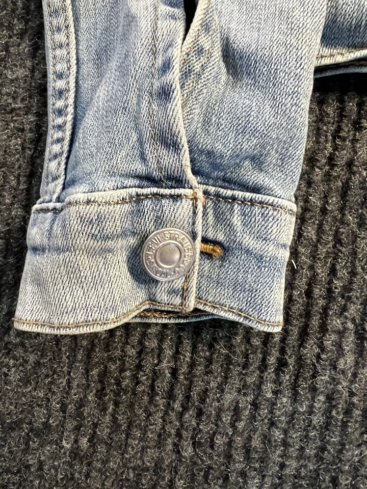 Levi’s Chaqueta Denim Ex-novio Camionero Chaqueta Mujer’s Pequeña Azul Claro S40117 Foto 4 de 4