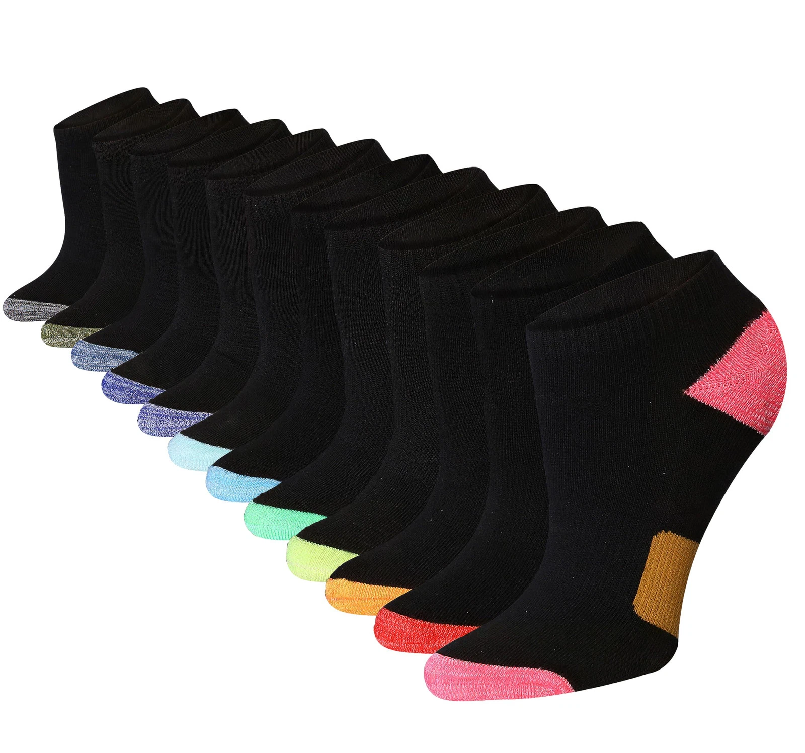 Tipi Toe Women's 12 Pack Athletic Cushioned Sports Low Cut/Ankle Socks