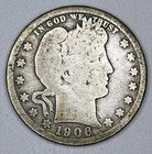 1906-D Barber Quarter 25C 25 Cents 90% Silver USA Coin