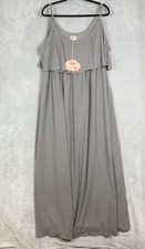 Show Me Your MuMu Caitlin Ruffle Maxi DRESS Gray Chiffon 2X Wedding Formal Party