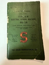 Vintage 1940 Singer Electric Sewing Machine 66-18 Instruction Manual