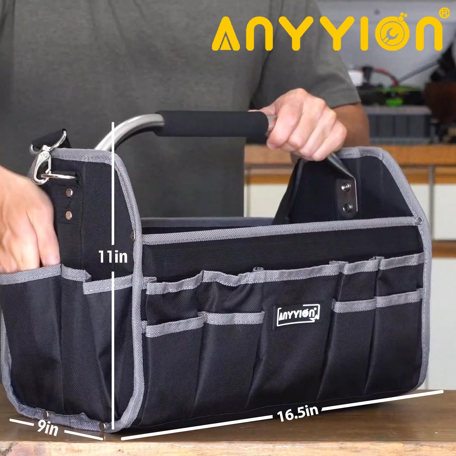 16.5in Tool Bag, Electrician Tool Bag, Open Top Tool Bags, Many Pockets Can H...