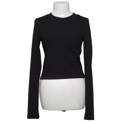 H&M, Langarmshirt, Größe: S, Schwarz, Elasthan/Polyester, Rippenstrick #ebI