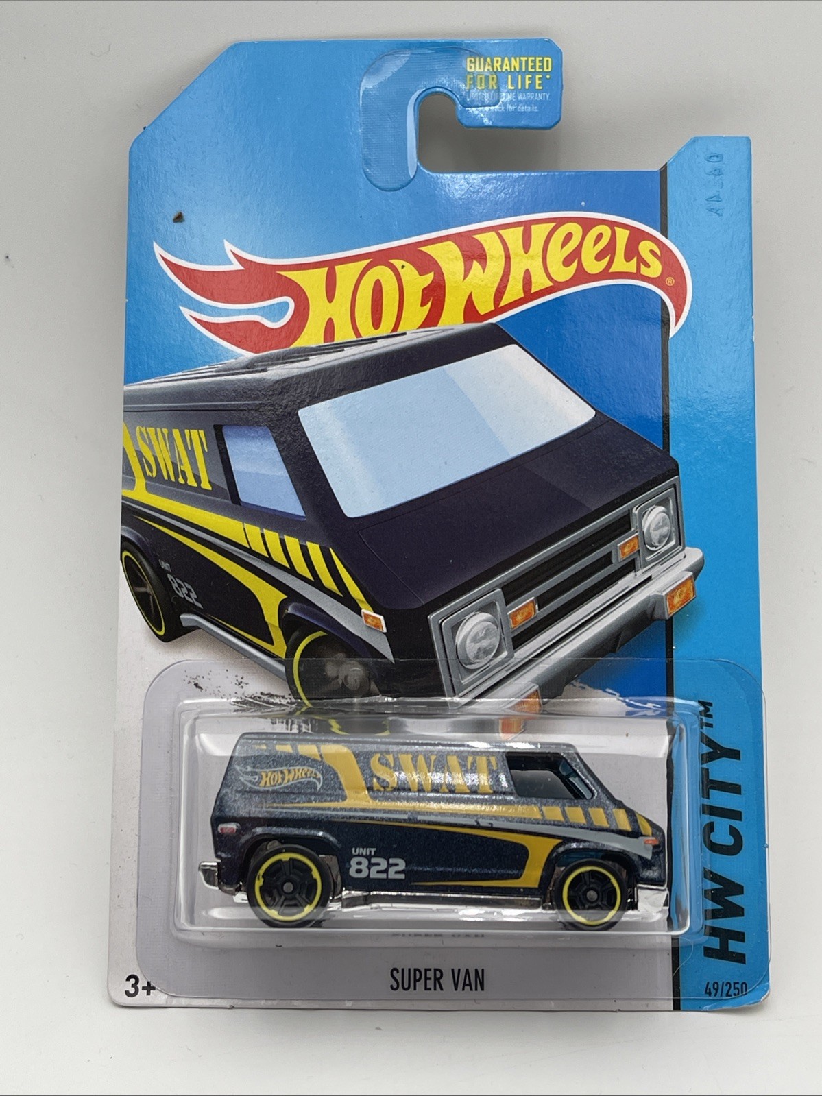 Hot Wheels #49 HW City-HW Rescue Super Van SWAT Dark Blue w/Black MC5 Spoke 2014