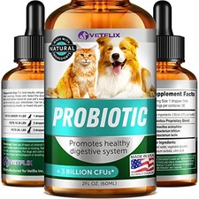 Premium Probiotics Supplement for Dogs, Cats - Digestive Enzymes, Prebiotics