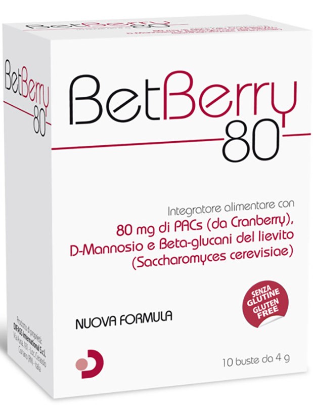 Betberry 80 Integratore Cistite 10 Buste | Soluzione D-Mannosio e Cranberry