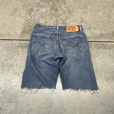 vintage levis 501 faded blue cut off jean shorts jorts size 33