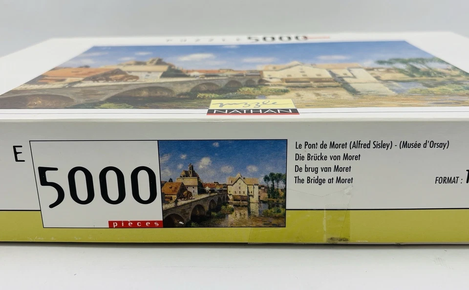 Nathan 5000-Piece Jigsaw Puzzle of The Bridge at Moret by Alfred Sisley COMPLETE - Image 4 of 4