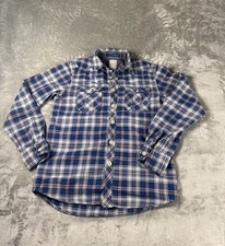 Blue Plaid Flannel Mens Medium