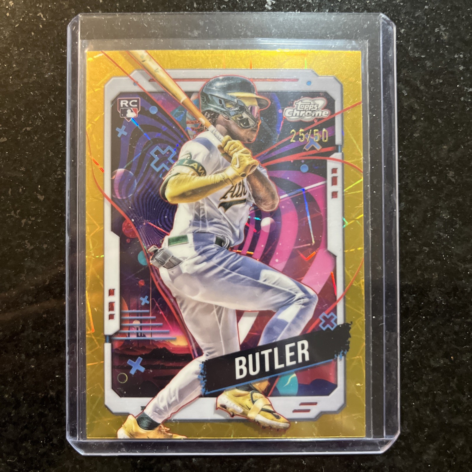 Lawrence Butler 2024 Topps Cosmic Chrome Gold Interstellar Refractor /50