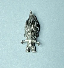 Vintage Silver TROLL Doll necklace pendant New Unused condition Thomas Dam RARE
