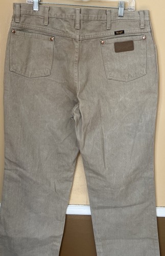 Pantalones de mezclilla Wrangler para hombre 38x32 color tostado corte vaquero Western Rodeo A001 4020 - Imagen 6 de 11