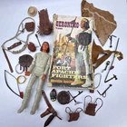 1967 GERONIMO ACTION FIGURE FORT APACHE W/ BOX & MANY ACCESSORIES #1863 Marx