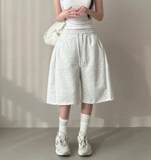 Summer Drawstring Wide Leg Shorts Women Fitness Running Loose Casual Large Sport