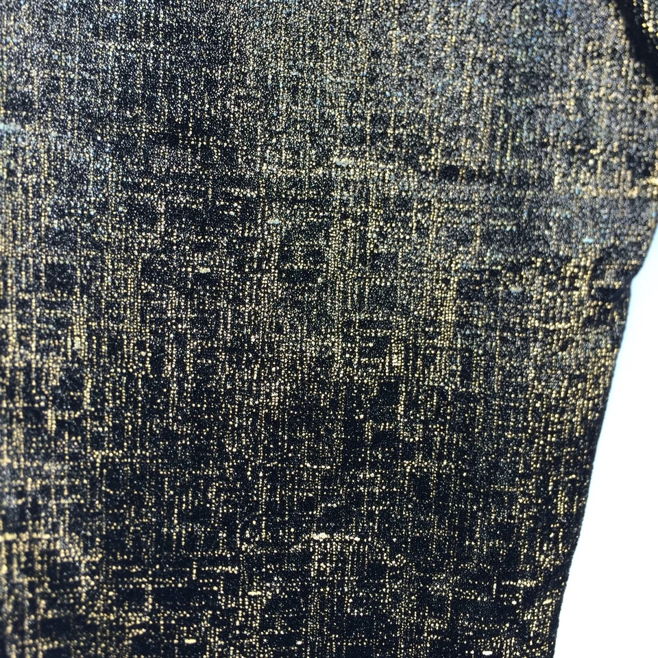 Leggings de terciopelo Spanx negros dorados metálicos brillo tiro alto elásticos 20188R Foto 3 de 4