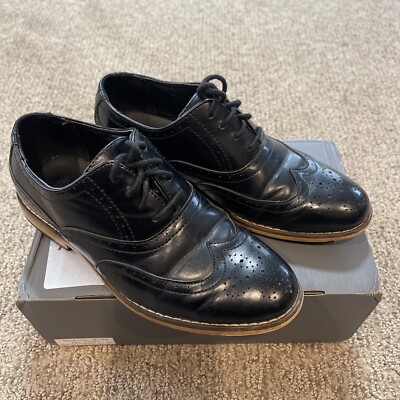 Stacy Adams Dress Shoes Boys M Black Dunbar Wingtip Oxford