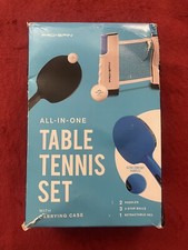 NEW - PRO SPIN All-in-One Ping Pong Paddles Set Table Tennis 3-Star Balls & Net
