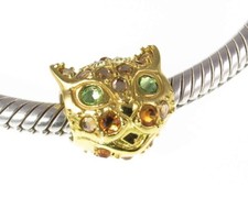 Chamilia 925 sterling silver & crystal ABNER TABBY CAT charm bracelet bead
