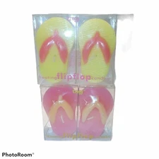 Floating Flip flop citronella candles. New in Box. Pink/yellow. NOT FOR CAKES!!!