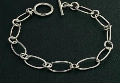 Silver 925 T Bar Bracelet 19 Cm Very Dainty