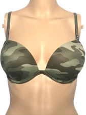 Victoria's Secret Pink  Green Camo Super Push-Up Bra  SIZE 32A