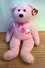 TY Beanie Buddy It's A Girl Oso Rosa Peluche Animal De Colección Retirado Nuevo Con Etiquetas