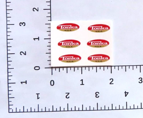 6 tiny Tonka USA ovals water slide decal set SHIPPING W/TRACKING