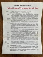 1947 CUBS: Player Contract SIGNED: Cecil Garriott, D.1990 (+Ford Frick HOF)