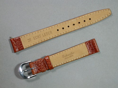 Eichmüller echt Büffelleder Uhrenarmband Braun 14mm silberne Schließe 6652 - Bild 2 von 2