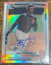JAIRO POMARES signed auto autograph 2021 Bowman Draft Chrome Refractor Rookie 