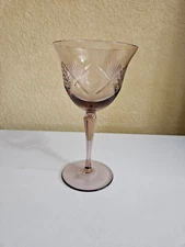 Vintage Purple Amethyst Glass  One Wine Goblet 7 1/4"