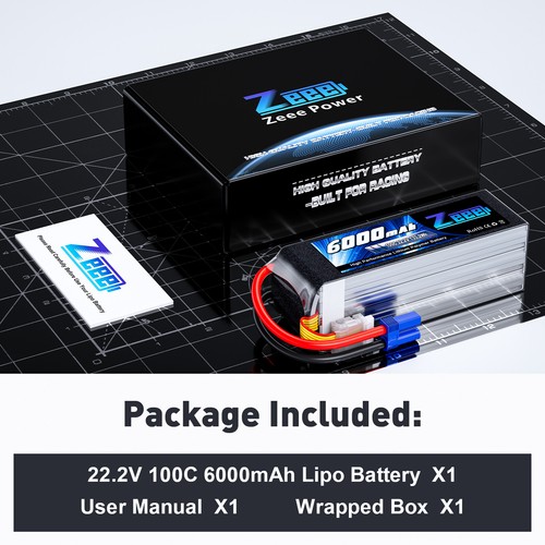 Zeee 22.2V 100C 6000mAh 6S Lipo Battery EC5 for RC Helicopter Airplane Car Truck - Picture 6 of 6