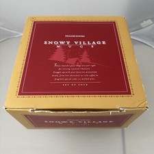 Williams-Sonoma Snowy Village Glass Mugs in Box Set 4 Made In USA