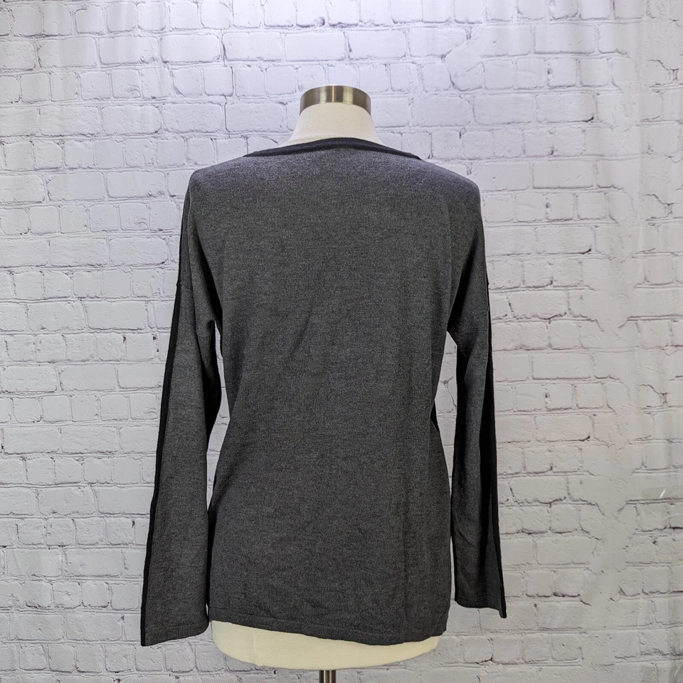 Suéter Heather by Bordeaux Mujer Relajado Talla Pequeña Negro y Gris Manga Larga Foto 4 de 4