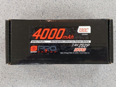 Spektrum 7.4V 4000mAh 2S 130C Smart No Prep Drag LiPo Battery IC5 SPMXDRB1 New!