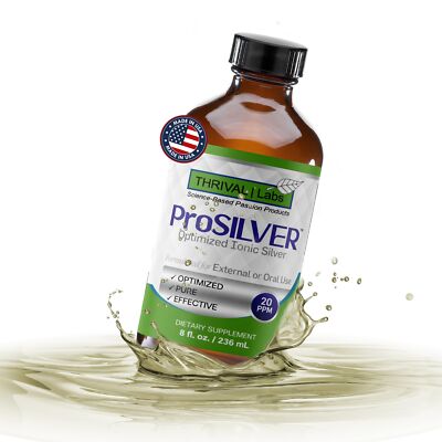 Thrival Labs Ionic Colloidal Silver Liquid 20 PPM Bio Active for Immune Suppo...