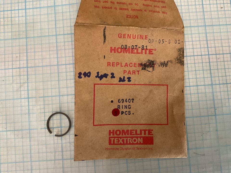 Homelite 69407 Crankshaft Seal Spacer Ring 150, 190, 240, 245, 240 ...