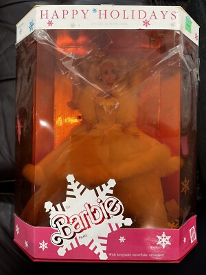 1989 Happy Holidays BARBIE Special Edition Mattel #3523 Small Crack On Box