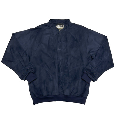 Zero Restriction Men Jacket Pullover Windbreaker Long Sleeve Pockets Blue Sz L 
