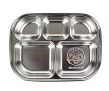 Korean Pororo Divided Stainless Steel Food Tray Lunch Box Portion Plate Kids