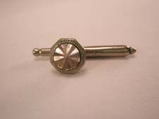SINGLE 1 5/16" Gray Octagon Mother of Pearl Vintage Formal Tux Shirt Stud c161