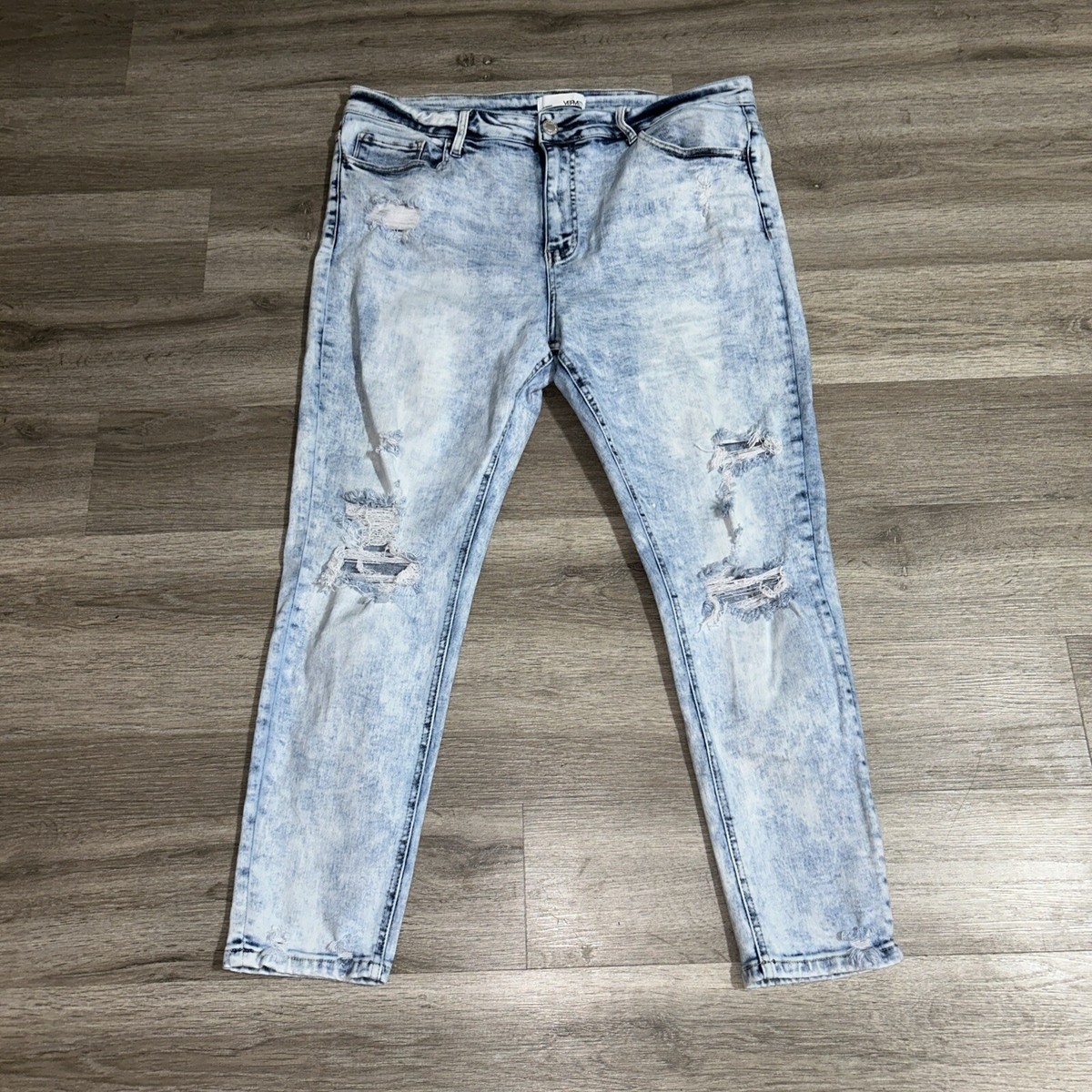 Vervet Destroyed Acid Wash Light Blue High Rise Skinny Jeans Size