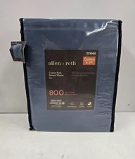 allen + roth Queen 800-Thread-Count Cotton Polyester Blend Blue Bed-Sheet