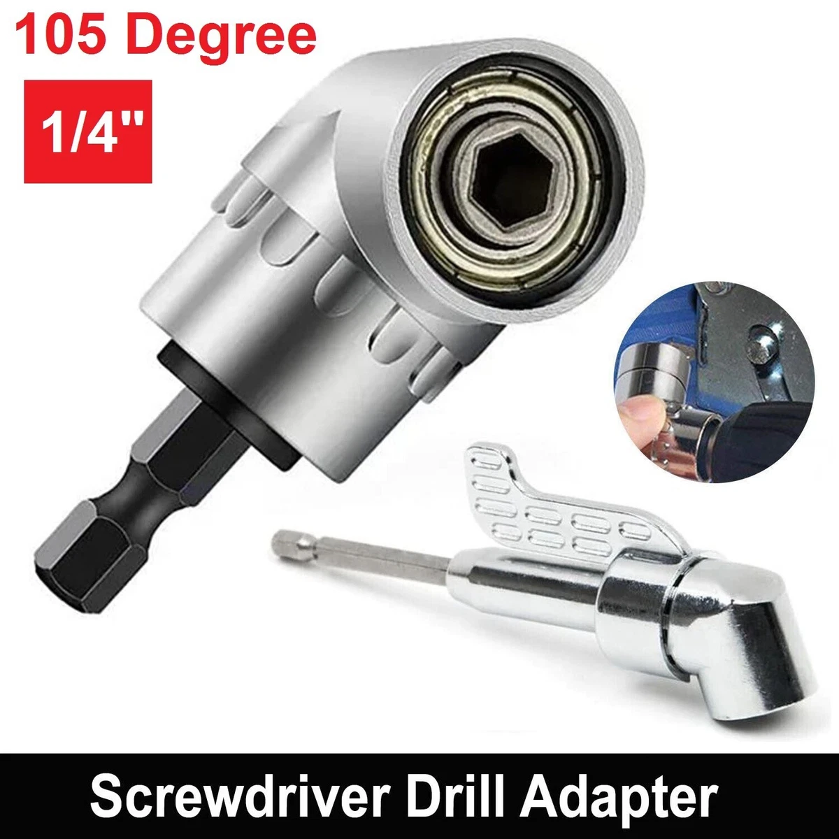 105 Degree Right Angle Drill Screw Driver Extension Bit steel