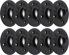 3/4" Black Painted Floor Flange 10 Pack 4 Bolts Iron Pipe Flange With Threaded H